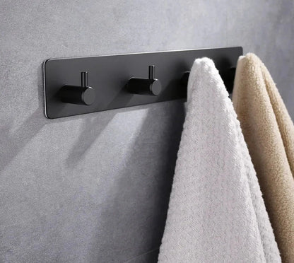 Self-adhesive towel hooks