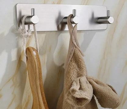 Self-adhesive towel hooks